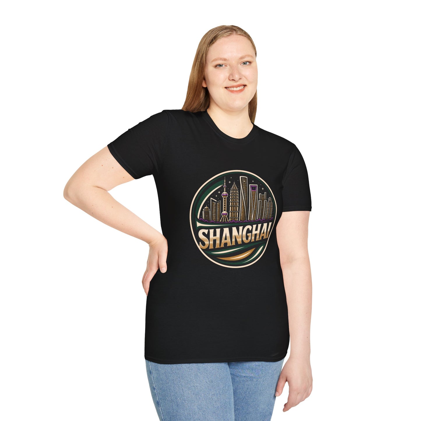 Shanghai Skyline T-Shirt — Retro Cityscape Tee