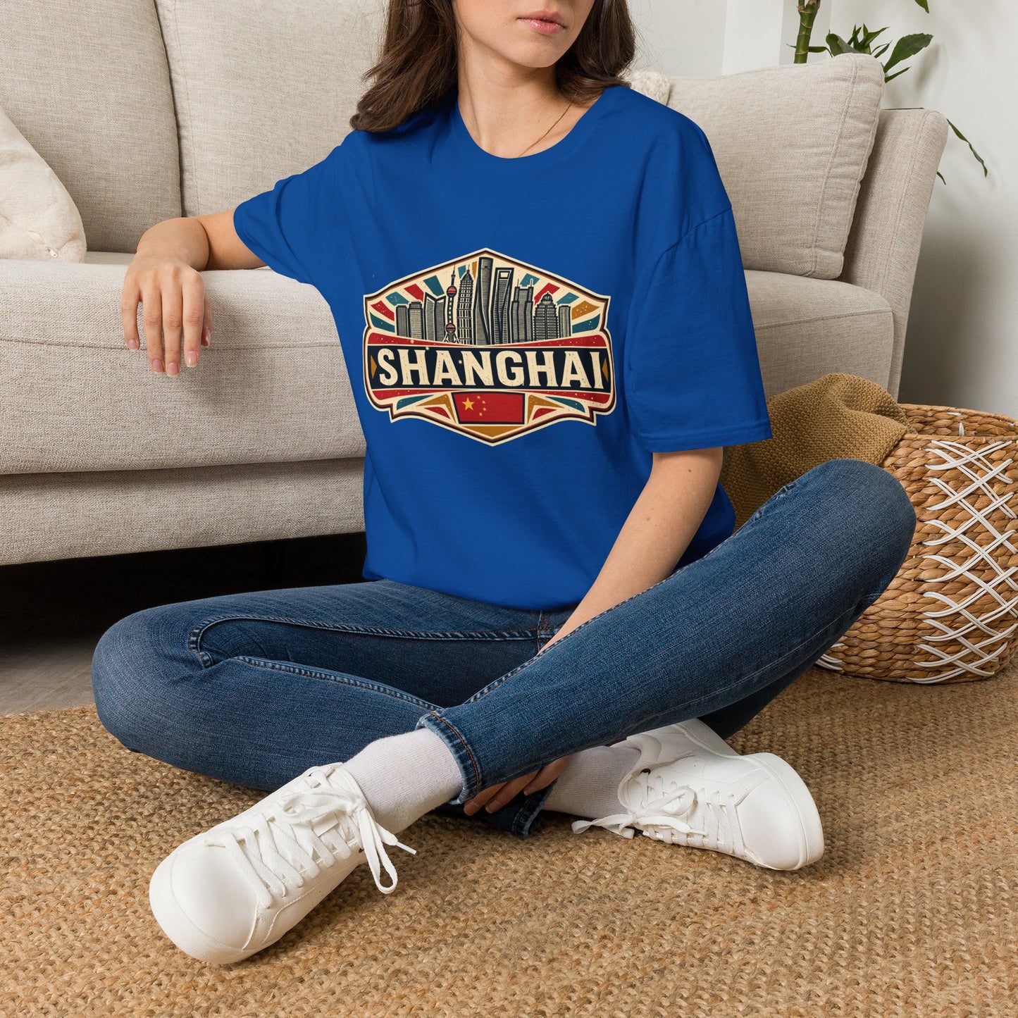 Shanghai Skyline Vintage T‑Shirt