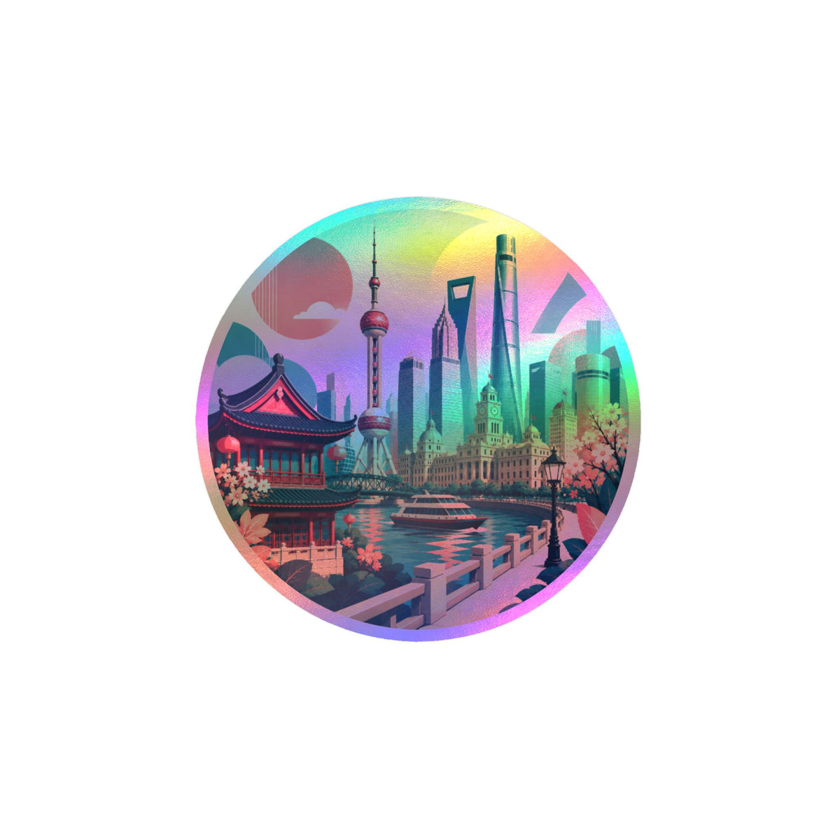 Shanghai Skyline Kiss-Cut Vinyl Decal