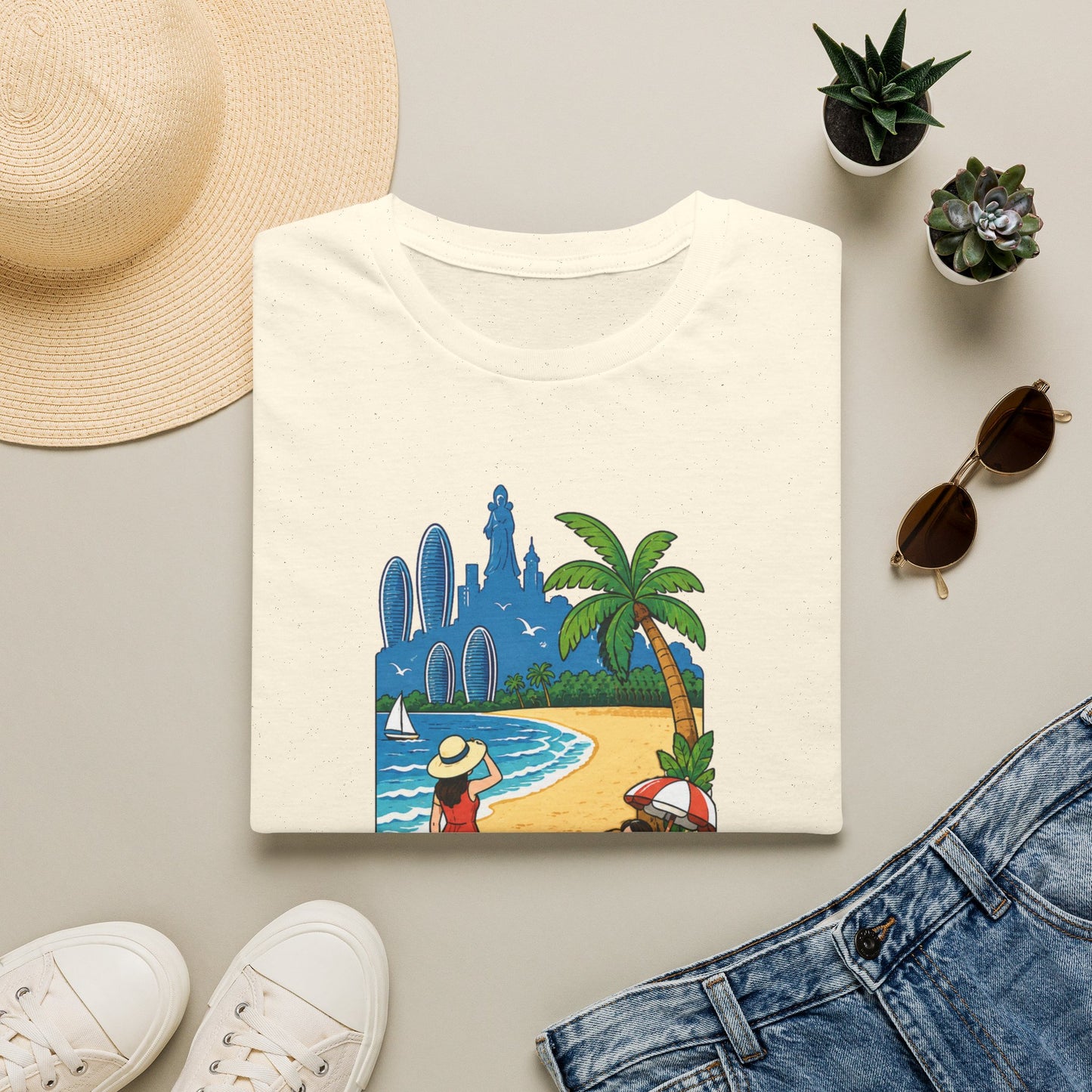 Beach Resort Graphic T-Shirt — Sanya Tropical Vacation Design