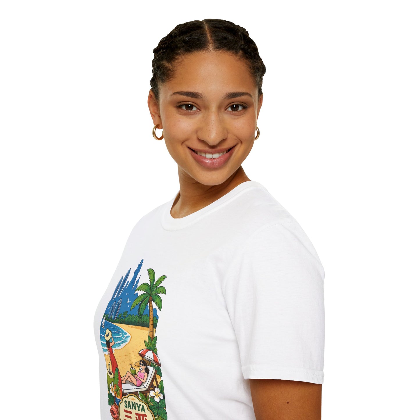 Beach Resort Graphic T-Shirt — Sanya Tropical Vacation Design