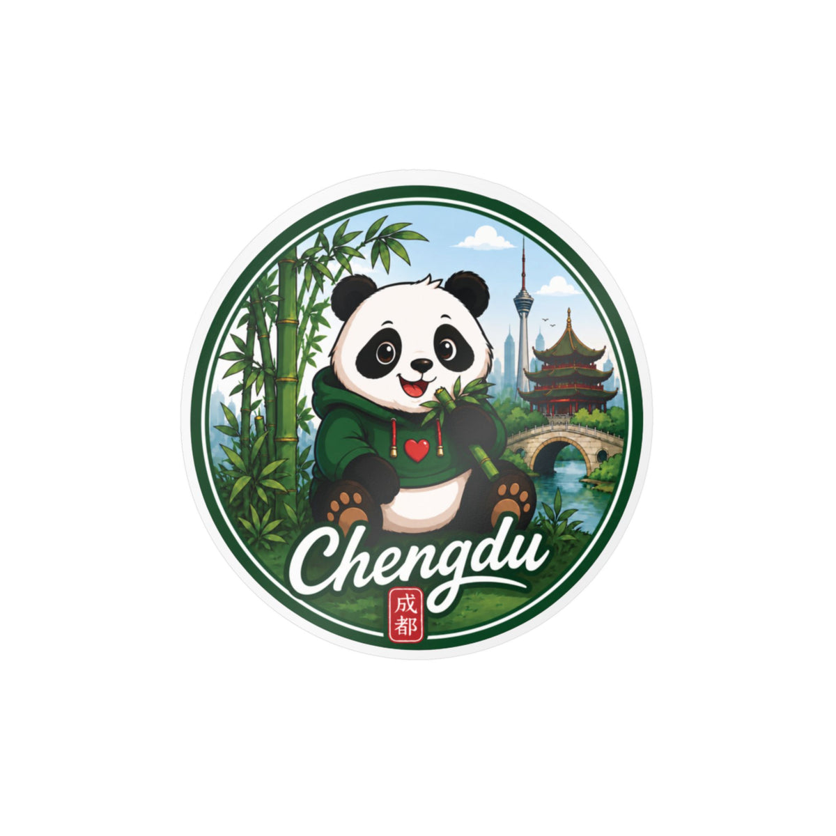 Chengdu Panda Kiss-Cut Vinyl Decal