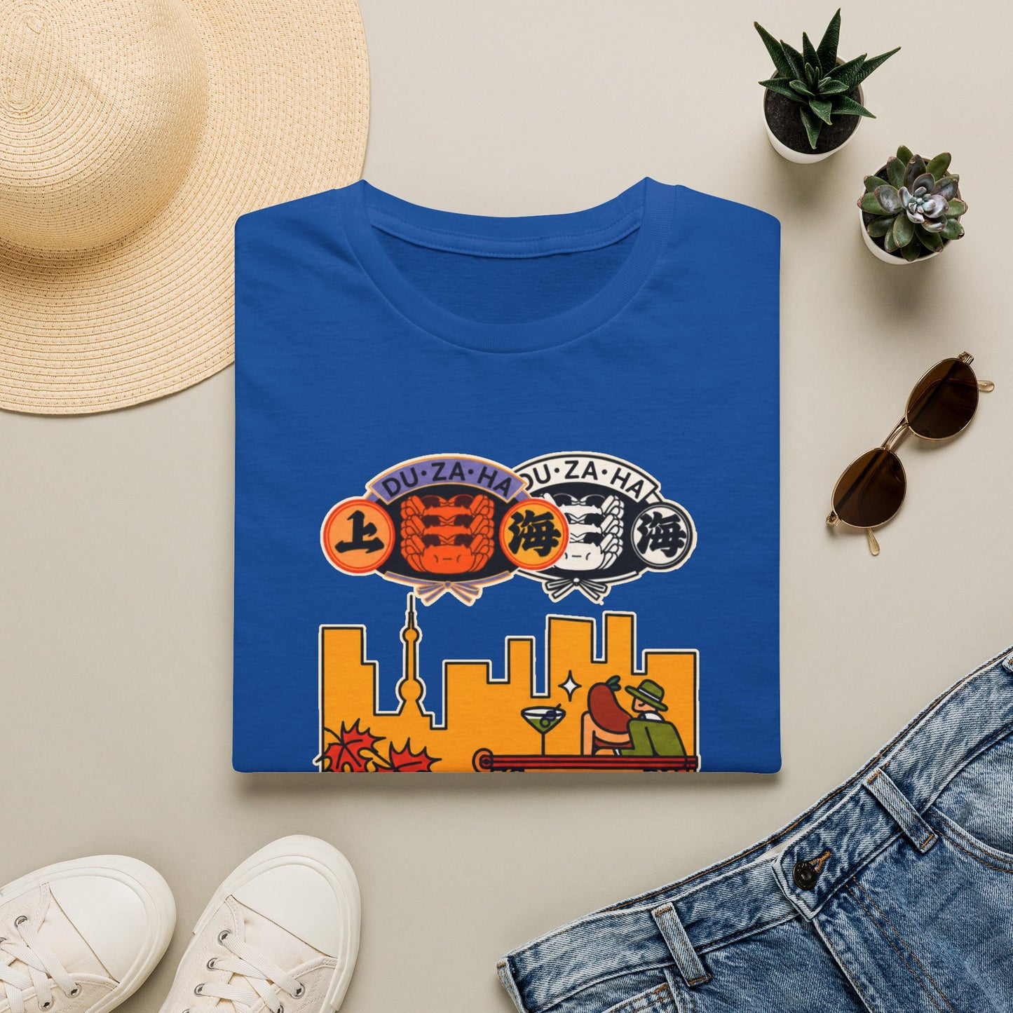 Skyline Ramen Scene T-Shirt — Retro Japanese Noodle Shop Design