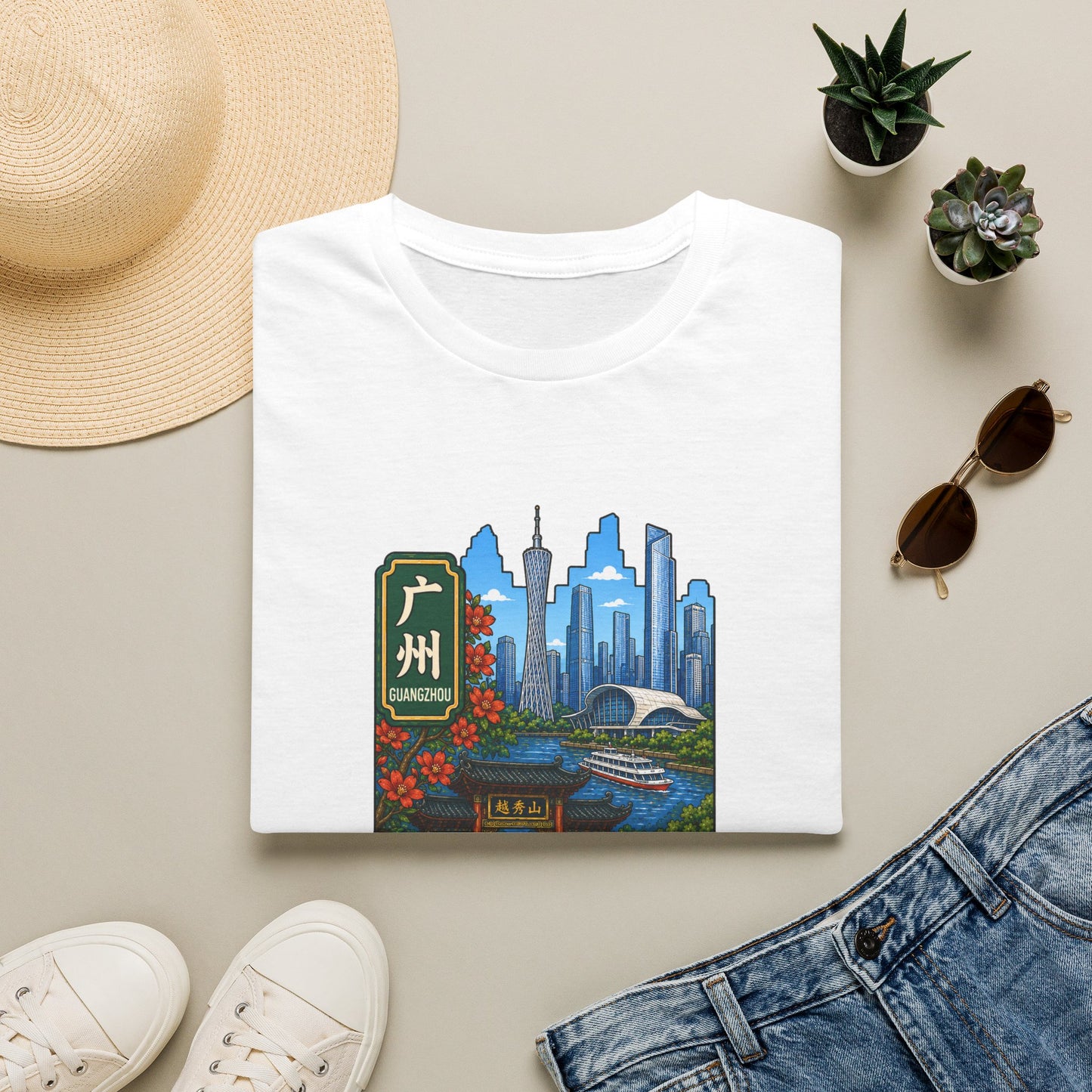 Guangzhou Skyline T-Shirt — Chinese Cityscape Travel Tee