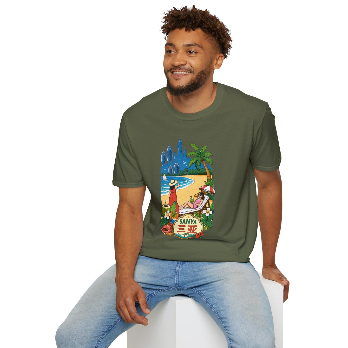 Beach Resort Graphic T-Shirt — Sanya Tropical Vacation Design