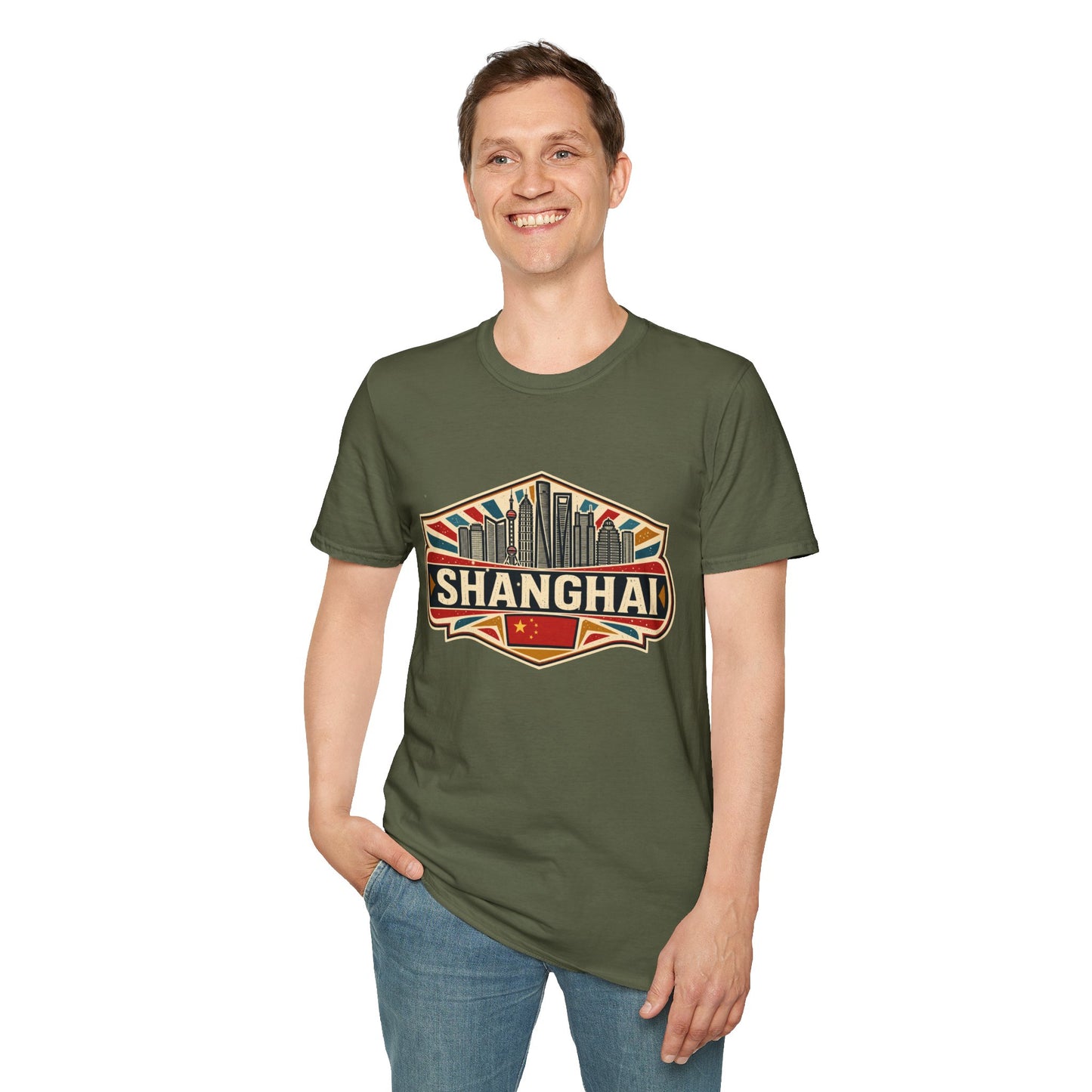 Shanghai Skyline Vintage T‑Shirt