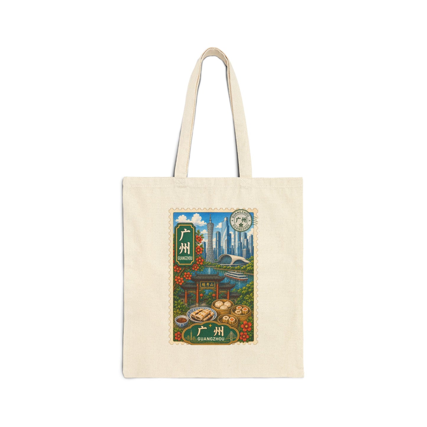Guangzhou Travel Poster Canvas Tote Bag