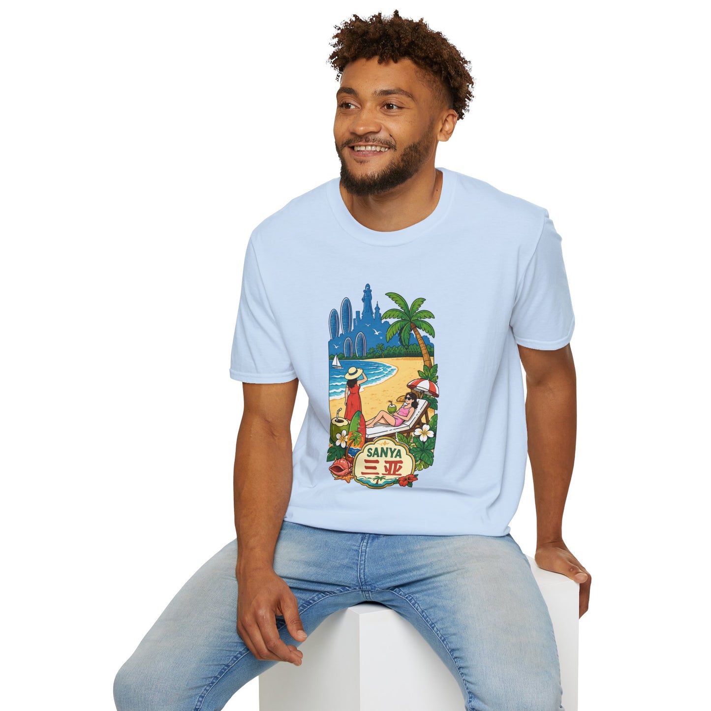 Beach Resort Graphic T-Shirt — Sanya Tropical Vacation Design