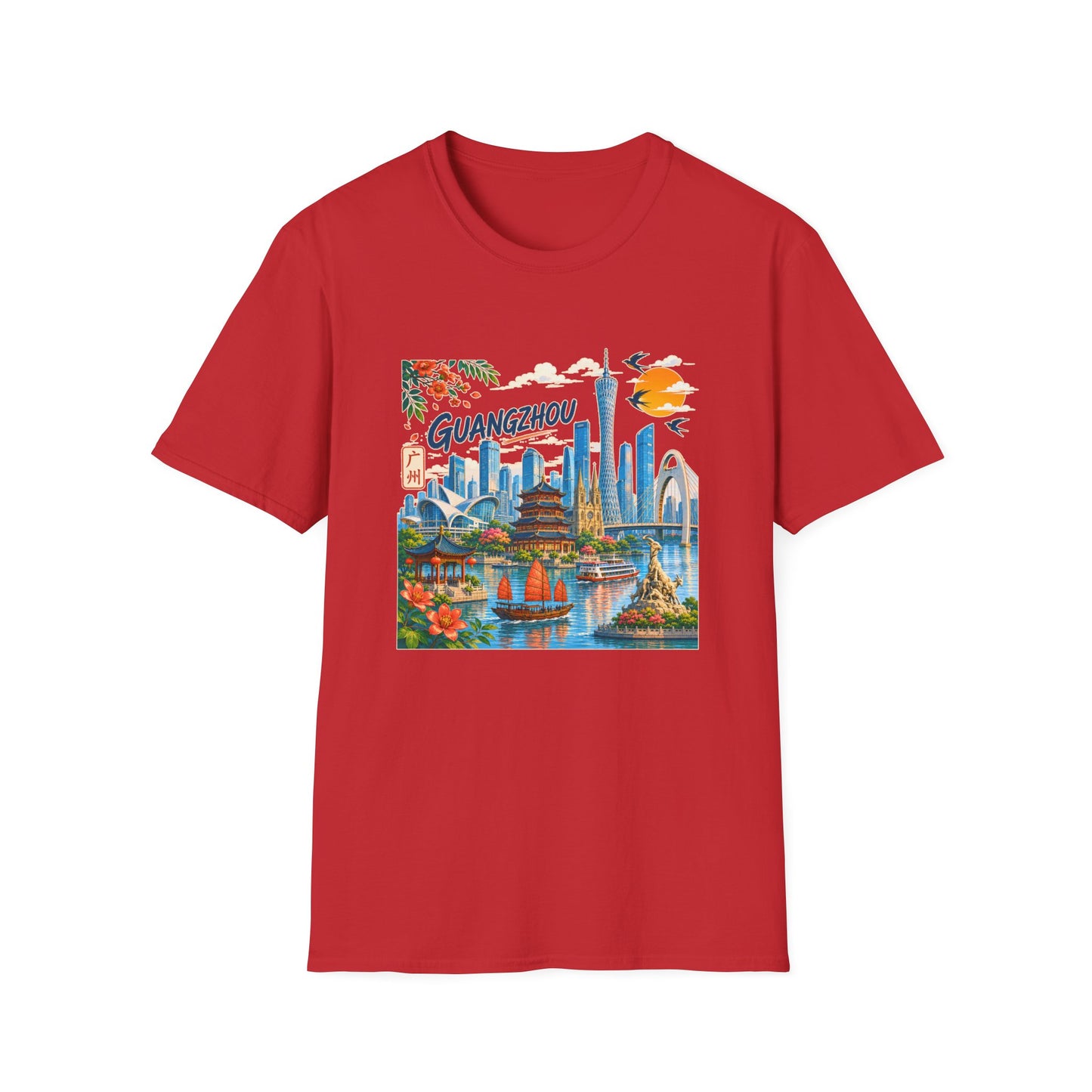Guangzhou Cityscape T‑Shirt — Vintage Skyline Travel Tee