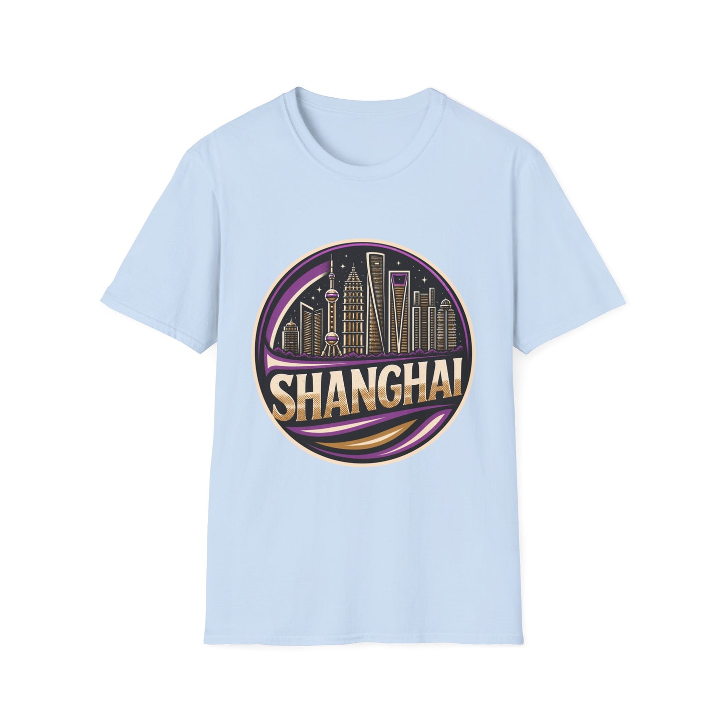 Shanghai Skyline T-Shirt — Retro Neon Cityscape Tee