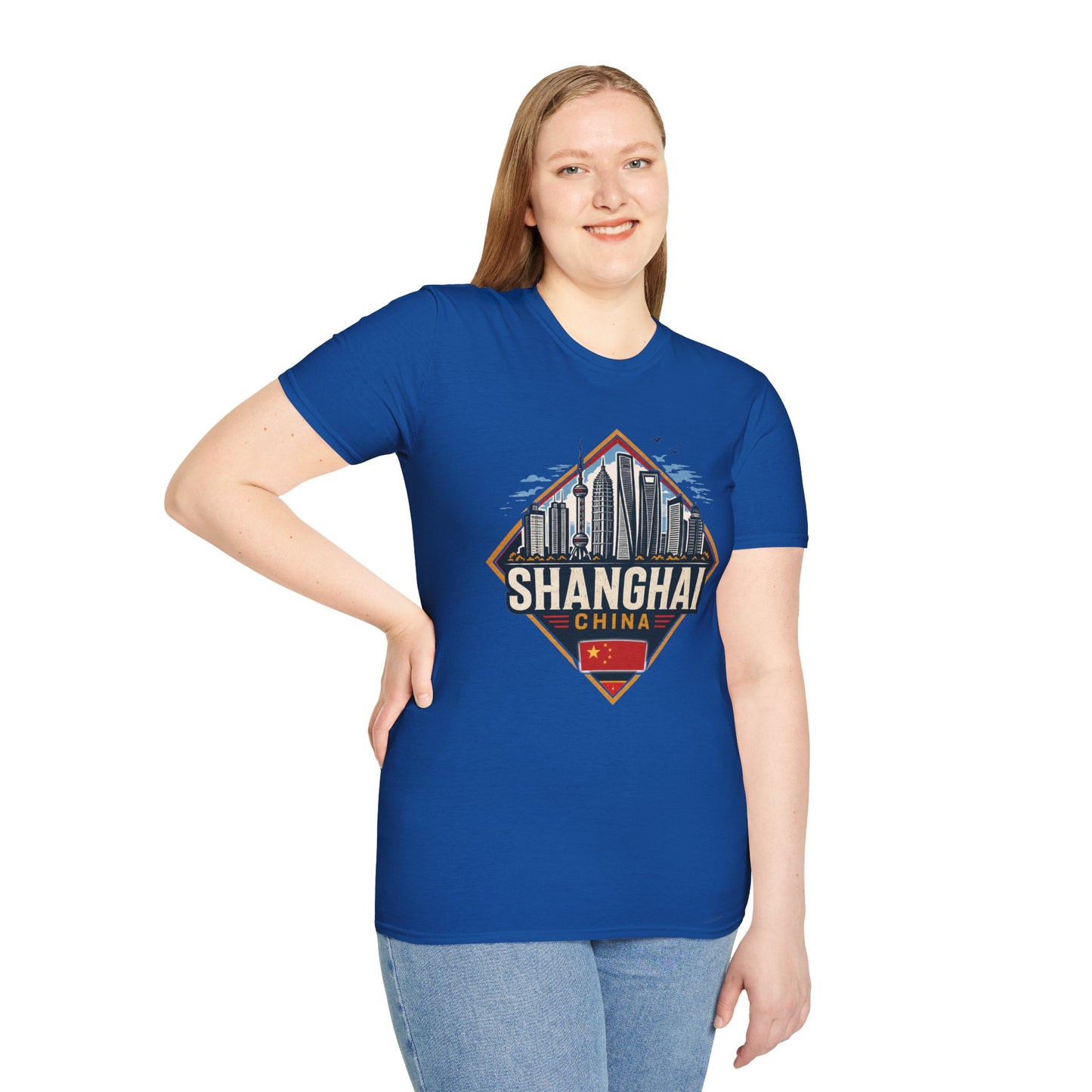 Shanghai Skyline T-Shirt — Retro Cityscape China Travel Tee