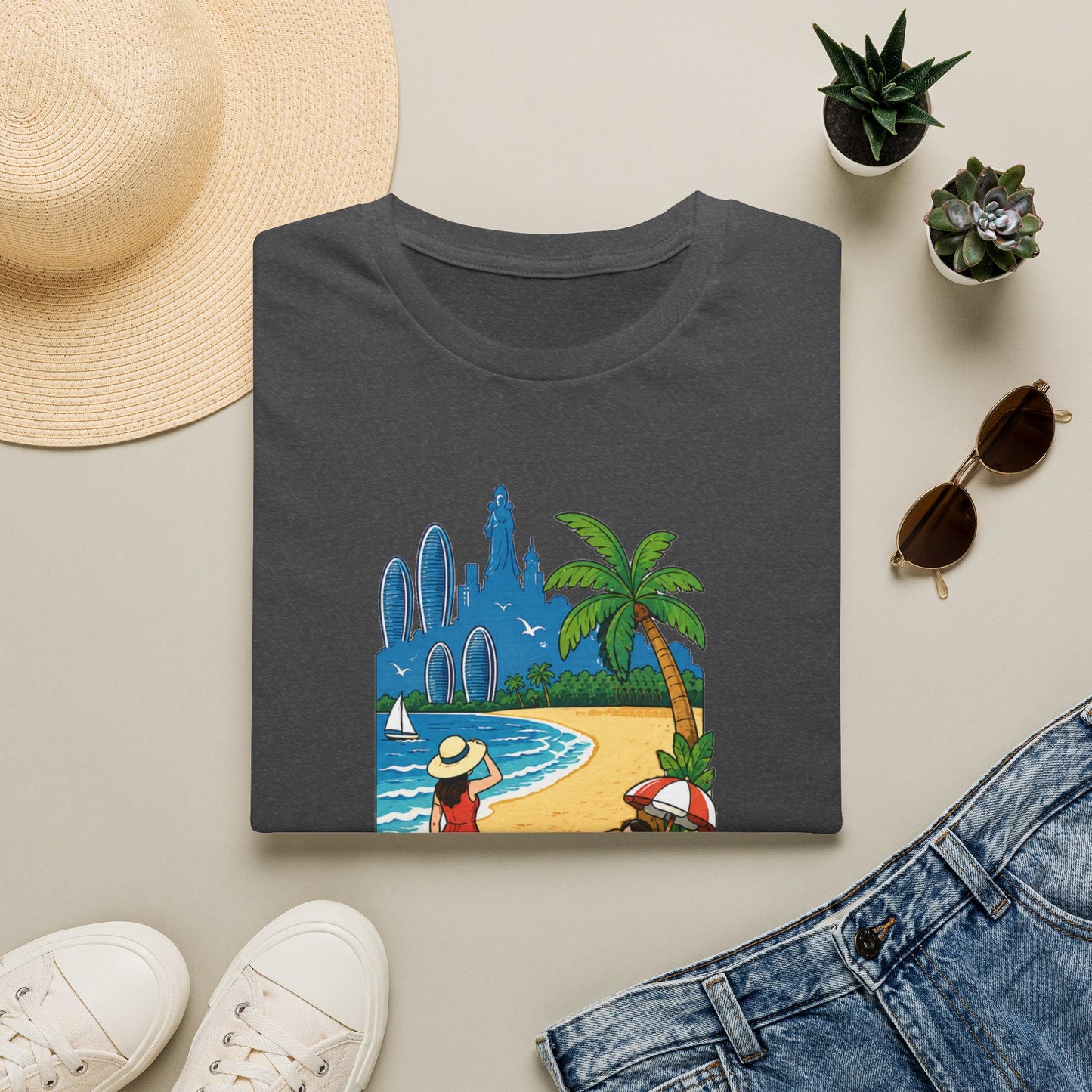 Beach Resort Graphic T-Shirt — Sanya Tropical Vacation Design