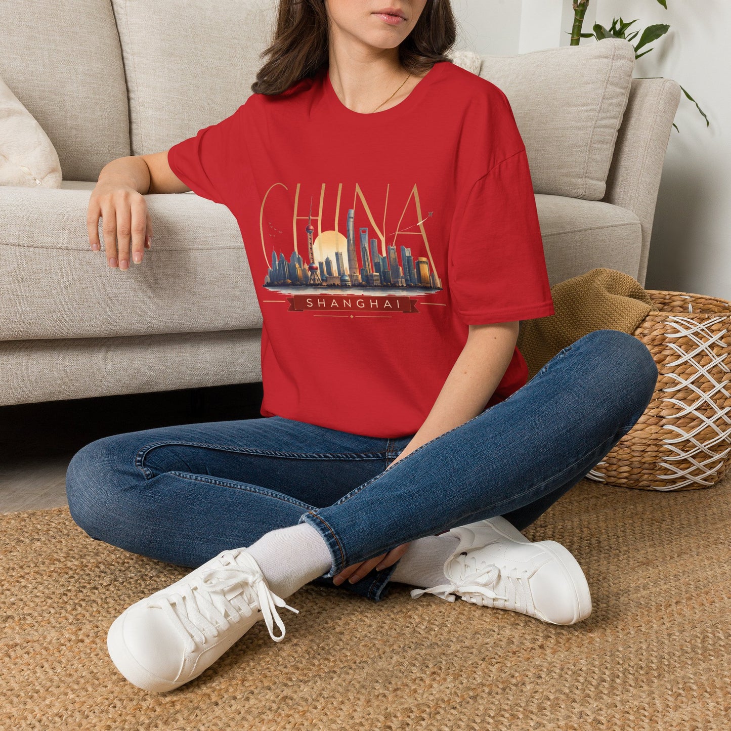 China Skyline T‑Shirt — Shanghai Cityscape Graphic Tee