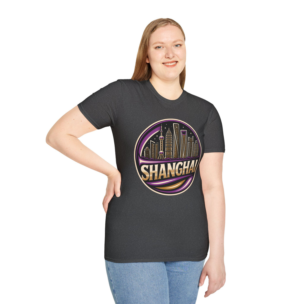 Shanghai Skyline T-Shirt — Retro Cityscape Tee