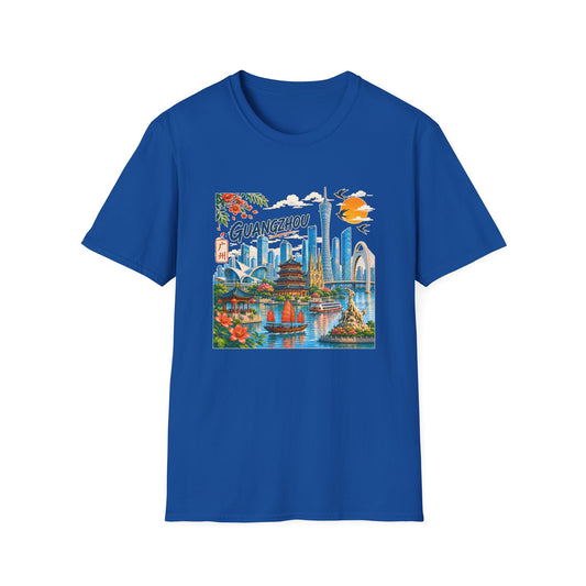Guangzhou Cityscape T‑Shirt — Vintage Skyline Travel Tee