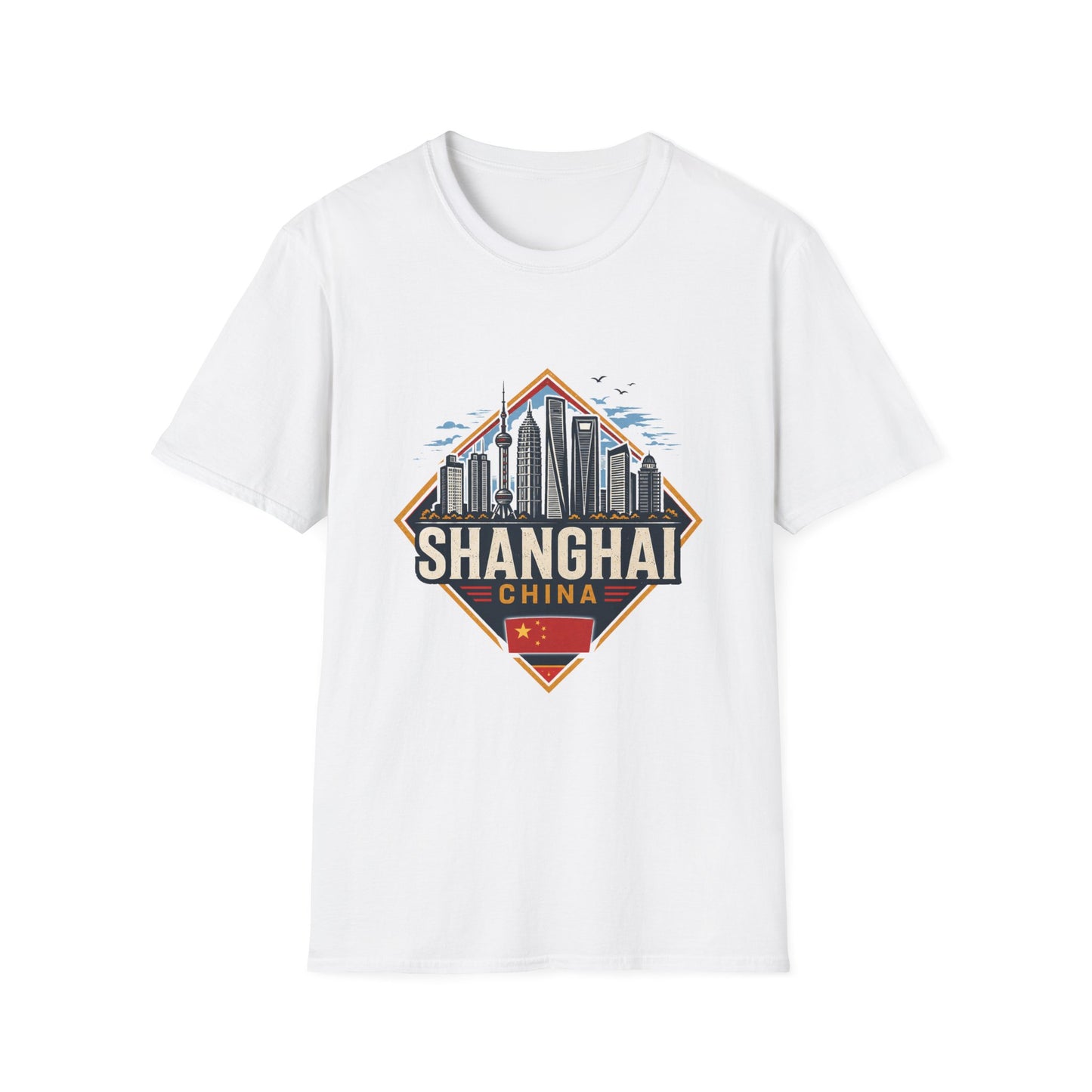 Shanghai Skyline T-Shirt — Retro Cityscape Travel Tee (Shanghai, China)