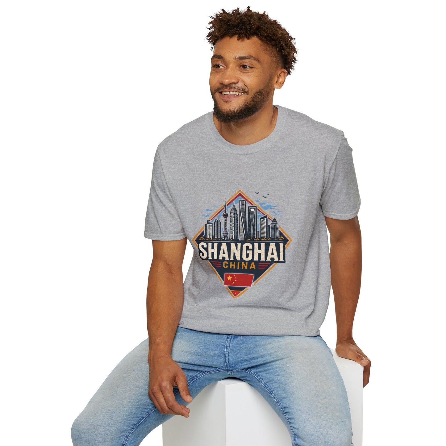 Shanghai Skyline T-Shirt — Retro Cityscape Travel Tee (Shanghai, China)