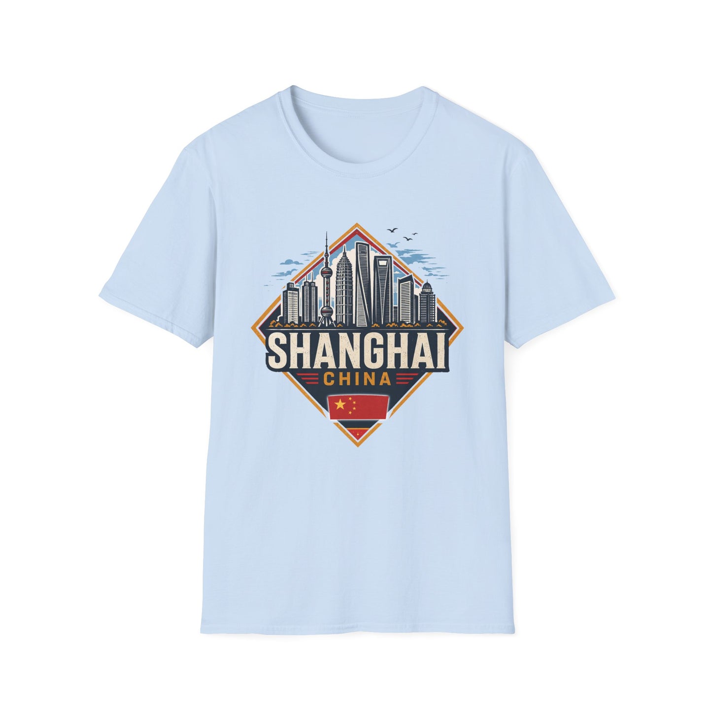 Shanghai Skyline T-Shirt — Retro Cityscape China Travel Tee