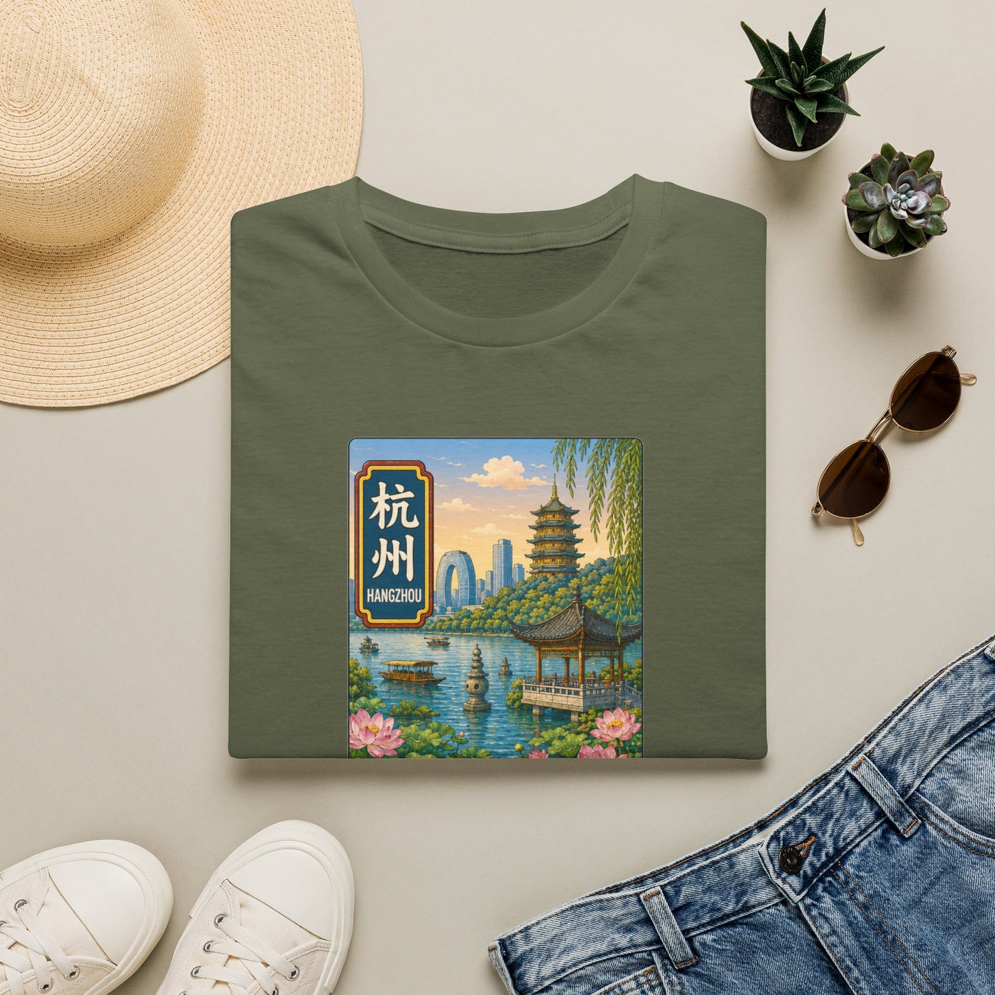 Hangzhou Scenic T-Shirt — West Lake Vintage Travel Tee (杭州)