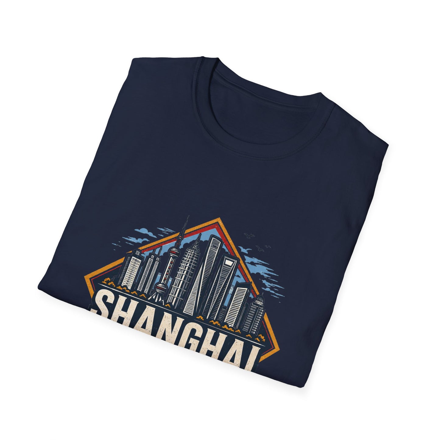 Shanghai Skyline T-Shirt — Retro Cityscape Travel Tee (Shanghai, China)