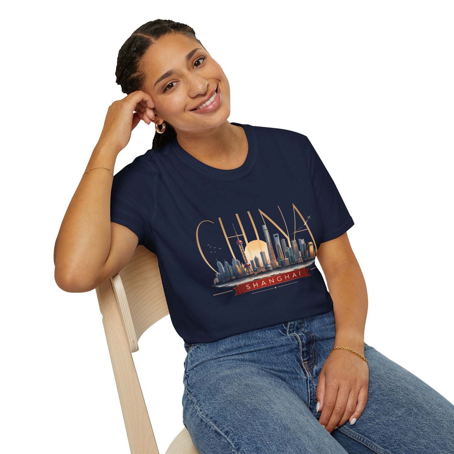 China Skyline T‑Shirt — Shanghai Cityscape Graphic Tee