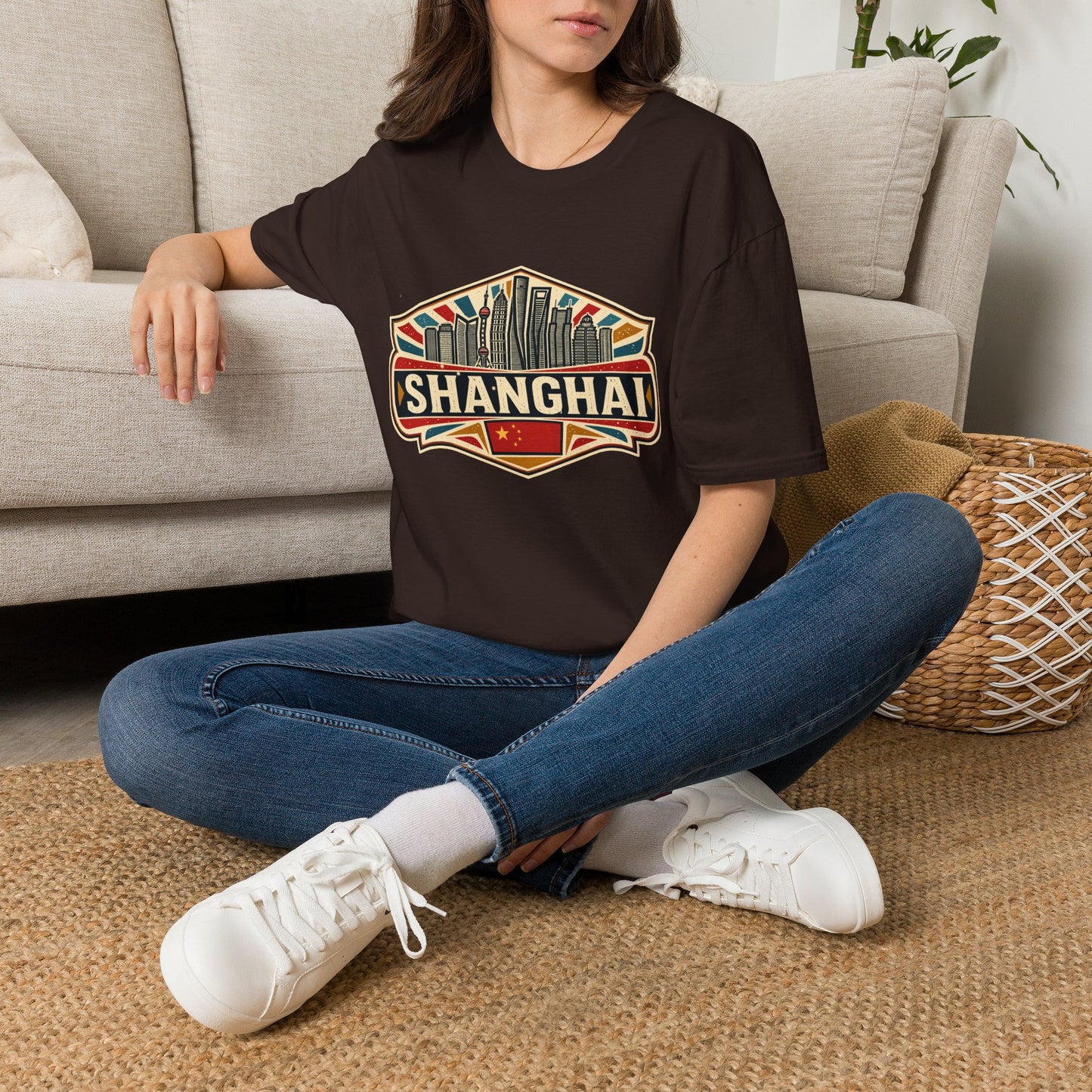 Shanghai Skyline Vintage T‑Shirt
