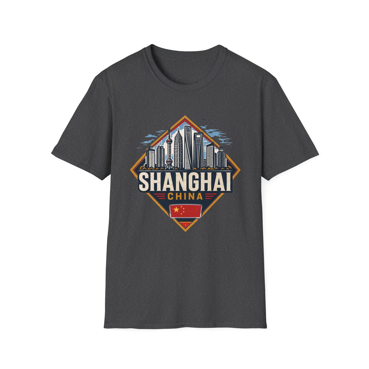 Shanghai Skyline T-Shirt — Retro Cityscape China Travel Tee