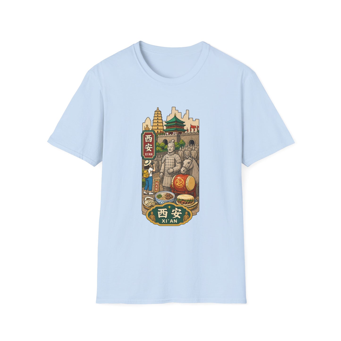 Xi'an Travel T-Shirt — Terracotta Warriors & Pagoda China Souvenir Tee
