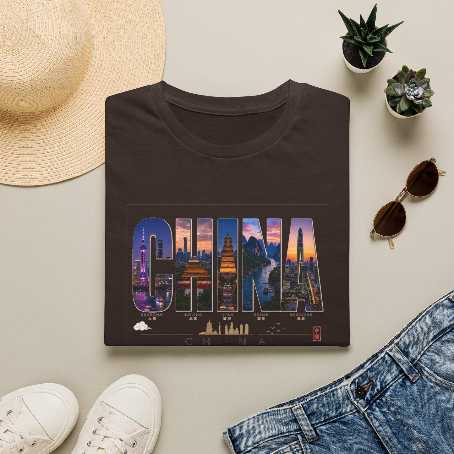 China Skyline Photo Tee — Travel Souvenir T-Shirt