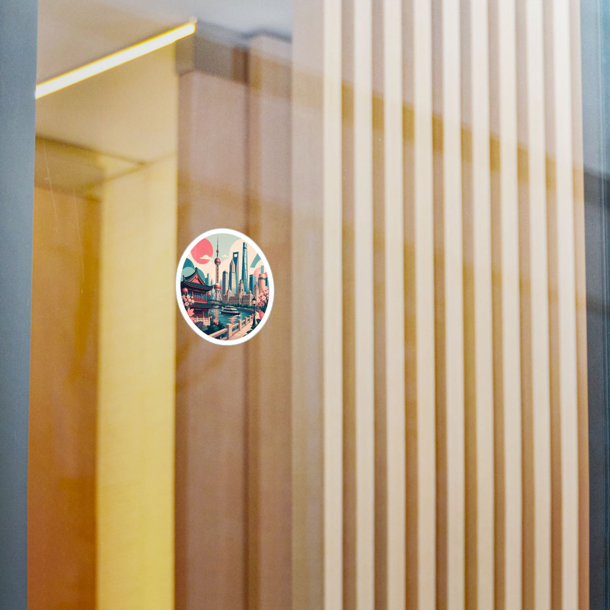 Shanghai Skyline Kiss-Cut Vinyl Decal