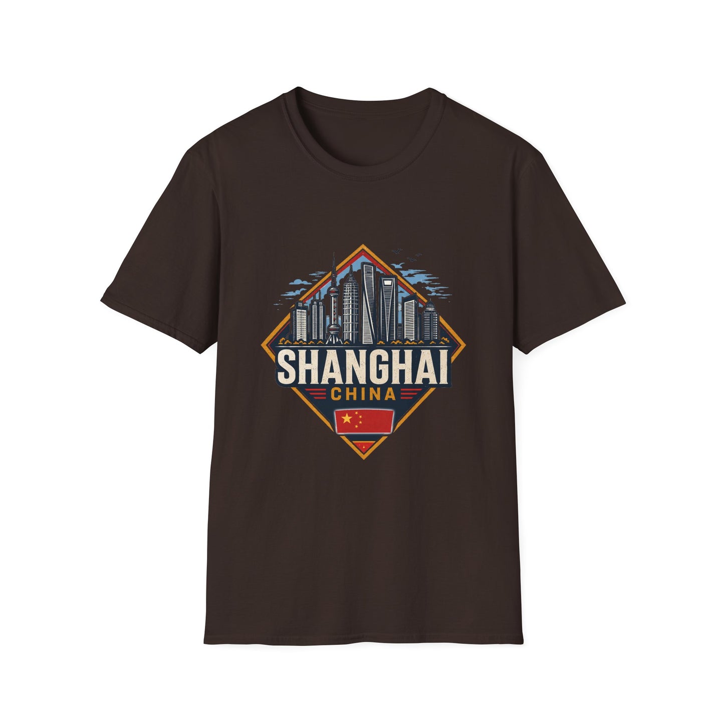 Shanghai Skyline T-Shirt — Retro Cityscape Travel Tee (Shanghai, China)