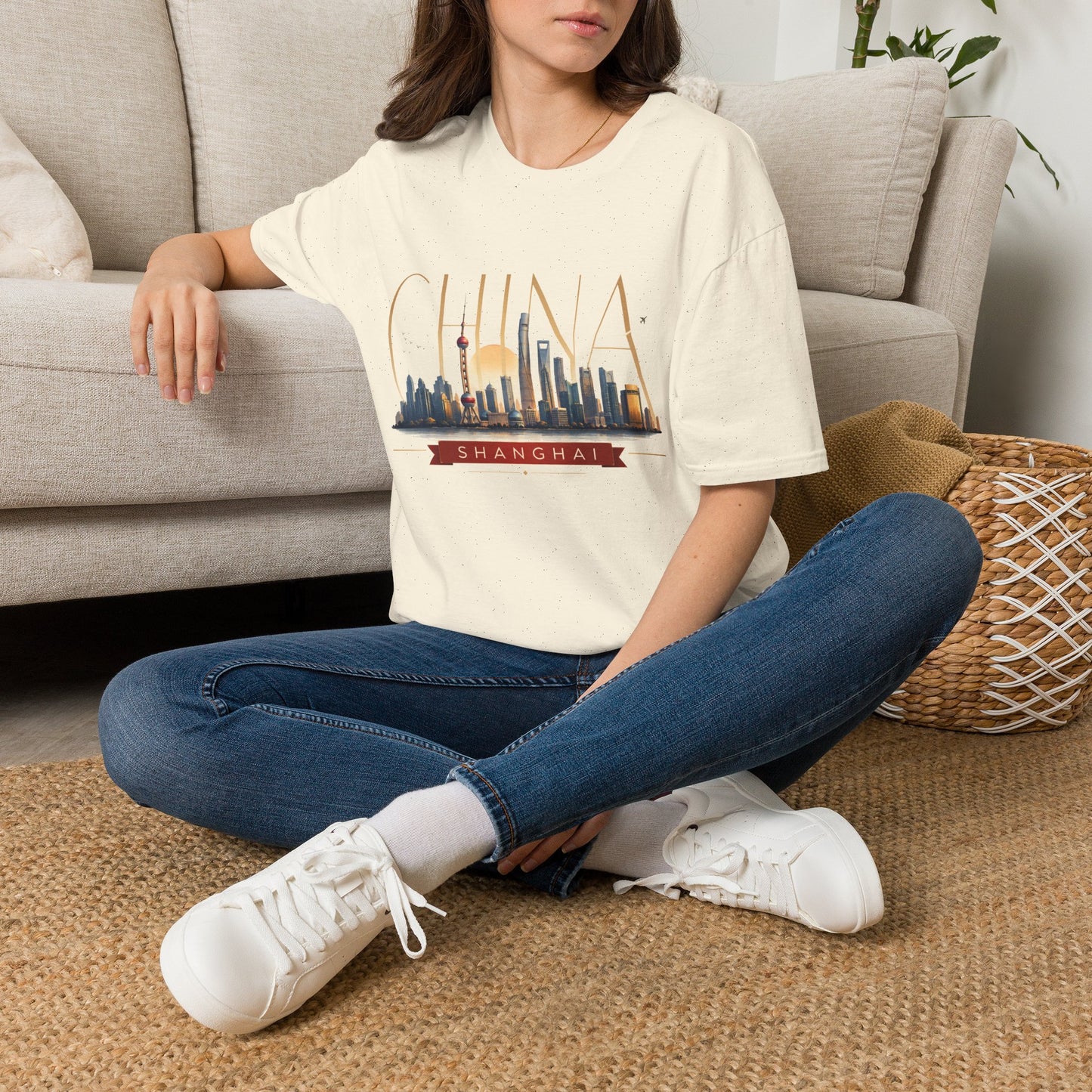 China Skyline T‑Shirt — Shanghai Cityscape Graphic Tee