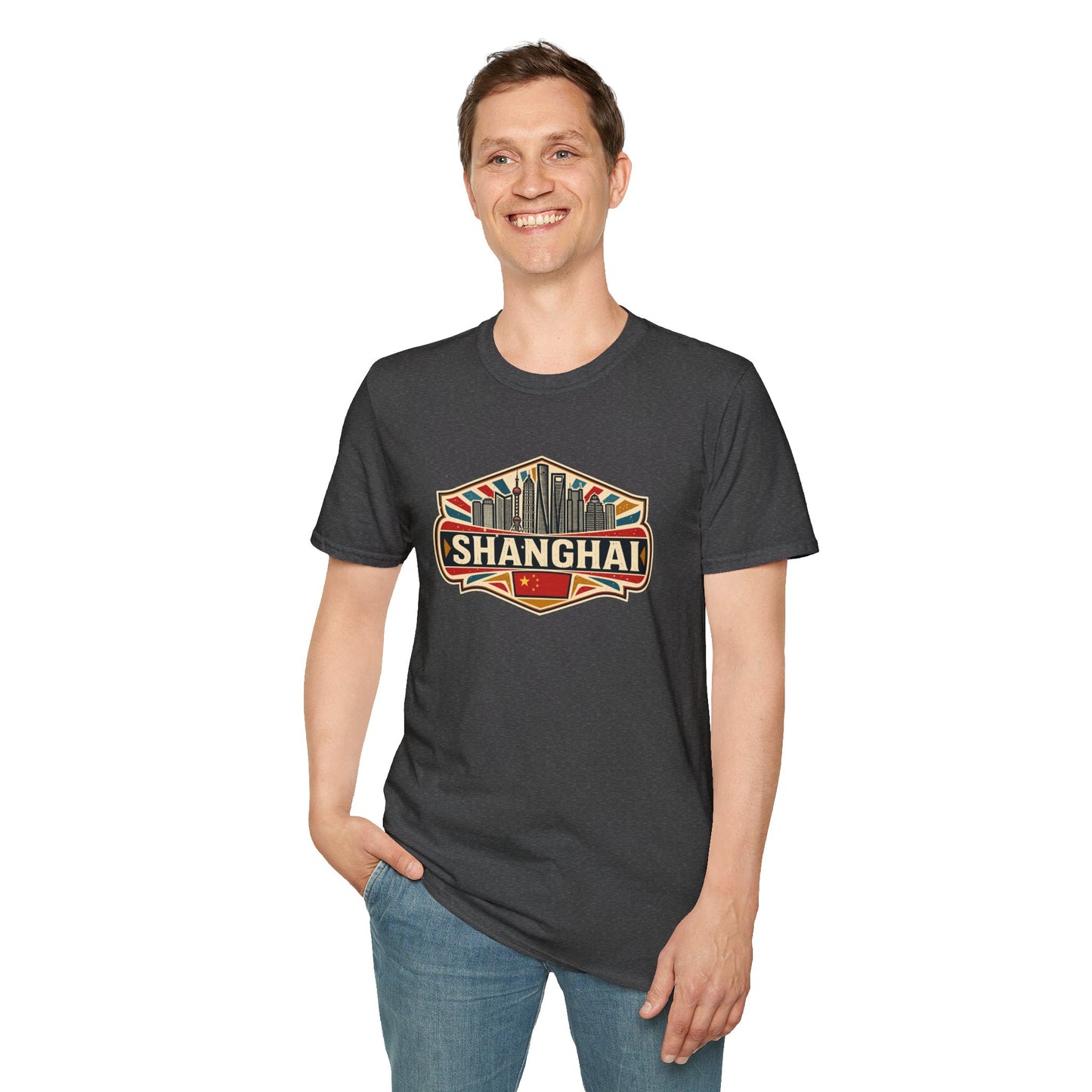 Shanghai Skyline T-Shirt — Vintage City Travel Tee