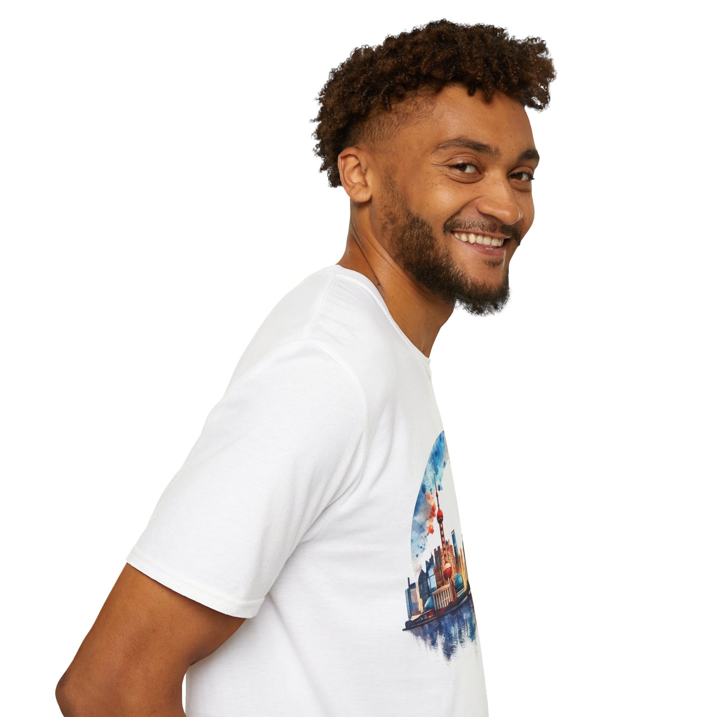 Cityscape Watercolor T-Shirt — Skyline Art Tee