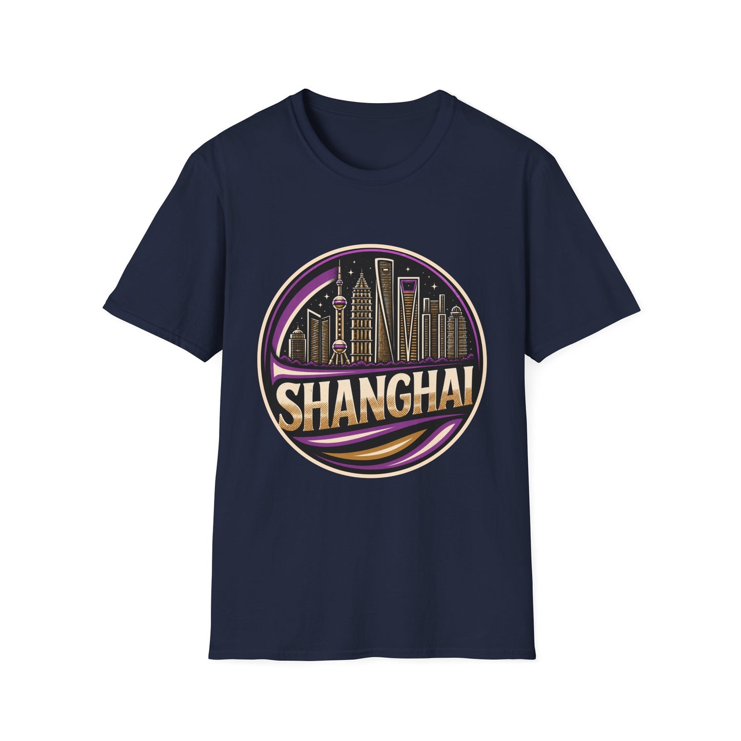 Shanghai Skyline T-Shirt — Retro Neon Cityscape Tee