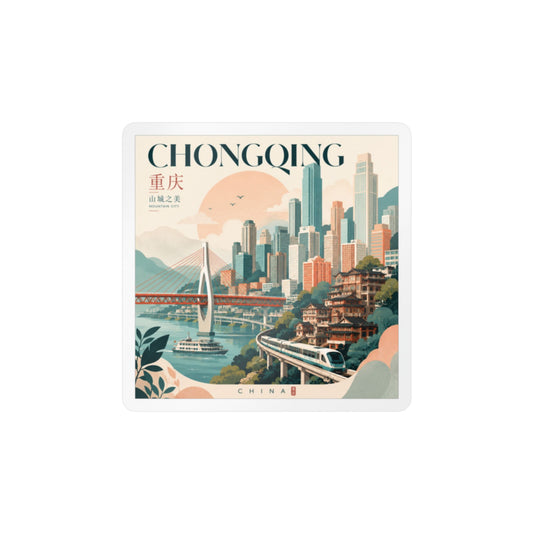 Chongqing China Travel Cityscape Kiss-Cut Vinyl Decal