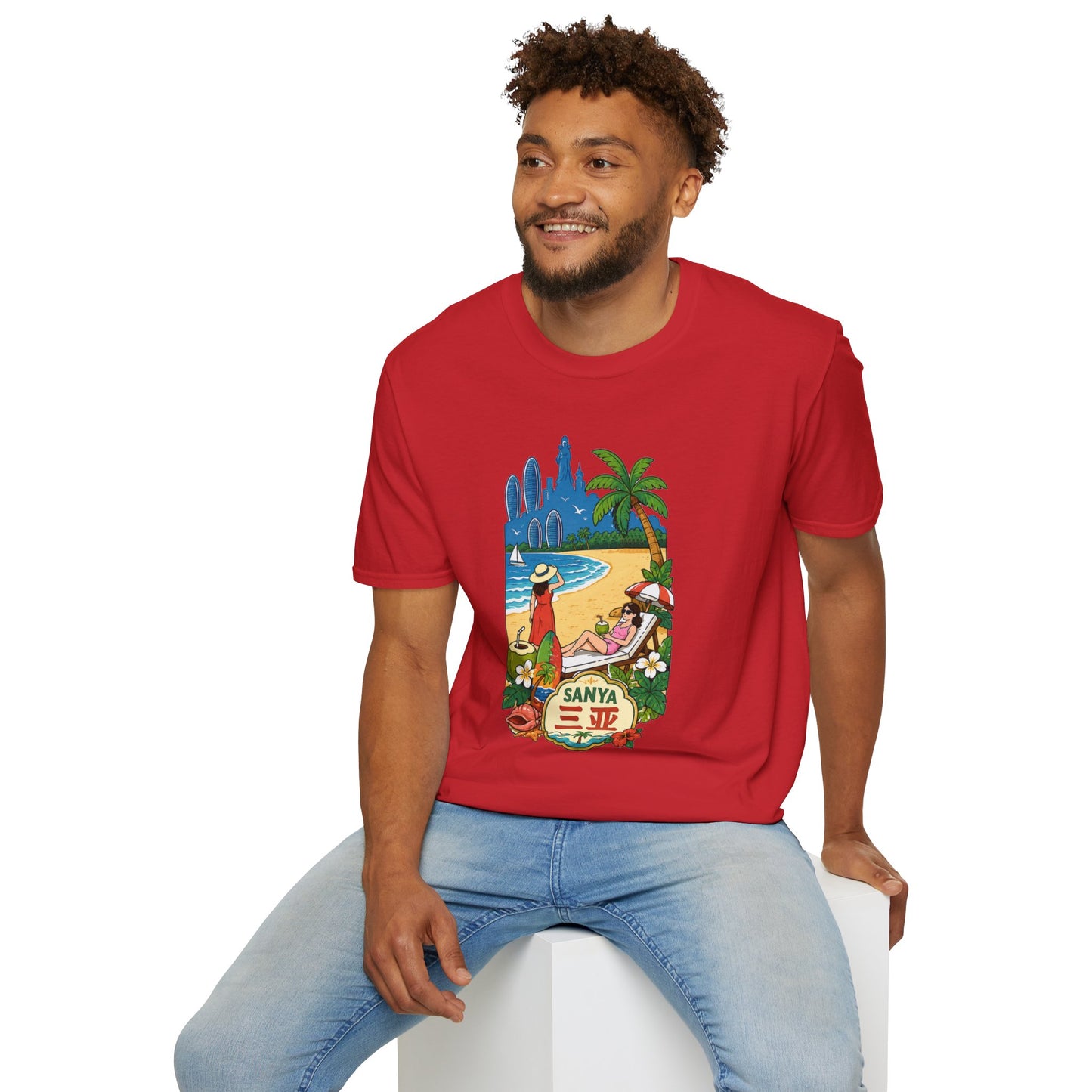 Beach Resort Graphic T-Shirt — Sanya Tropical Vacation Design
