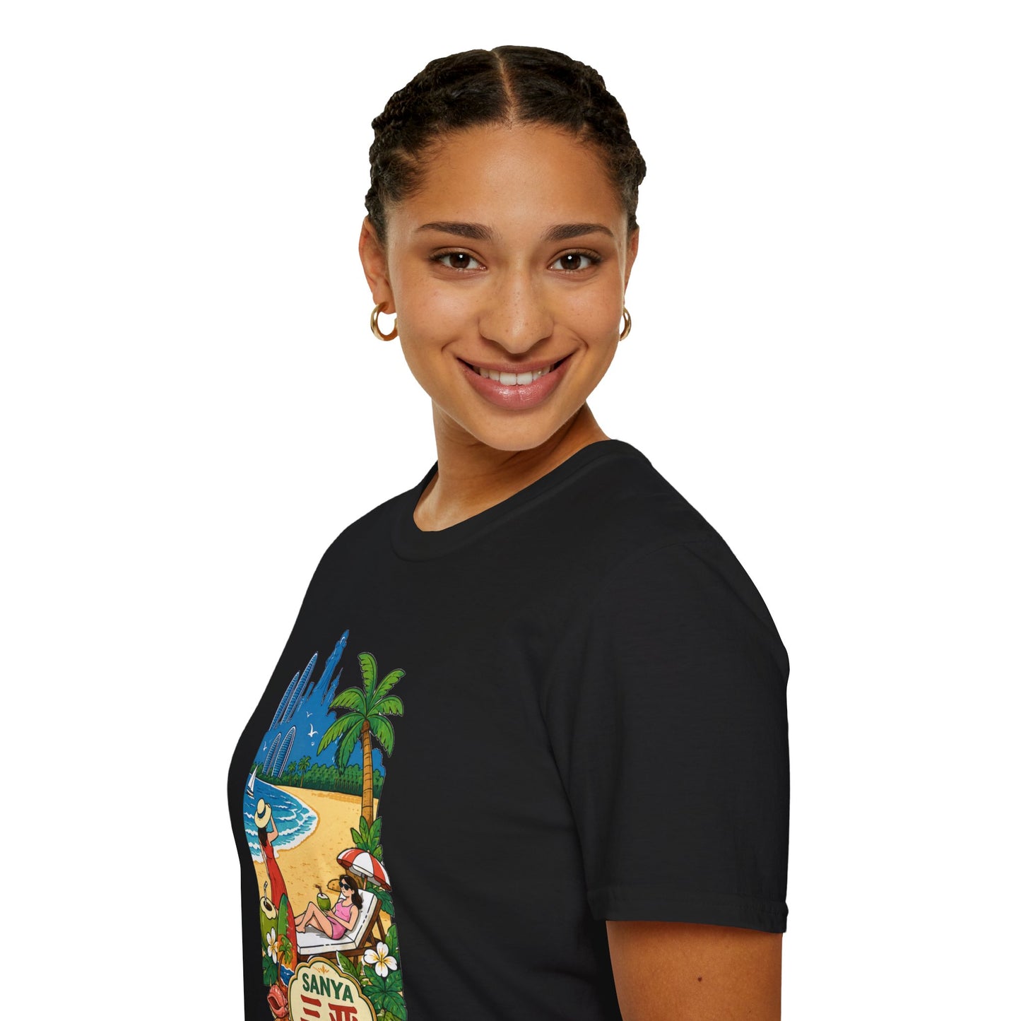 Beach Resort Graphic T-Shirt — Sanya Tropical Vacation Design