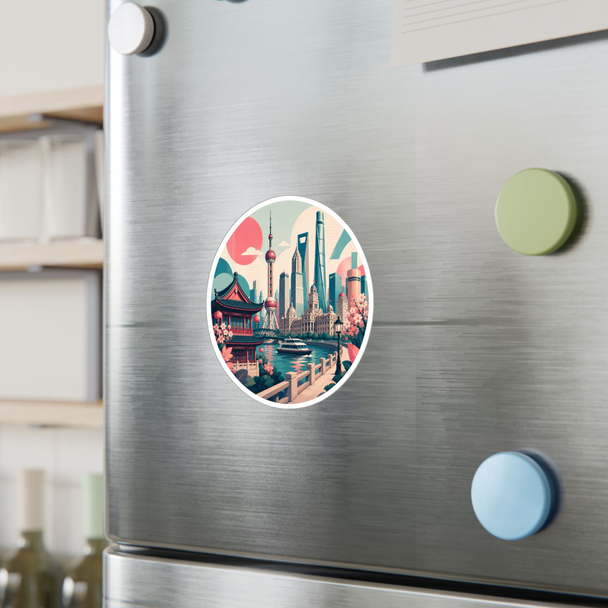 Shanghai Skyline Kiss-Cut Vinyl Decal