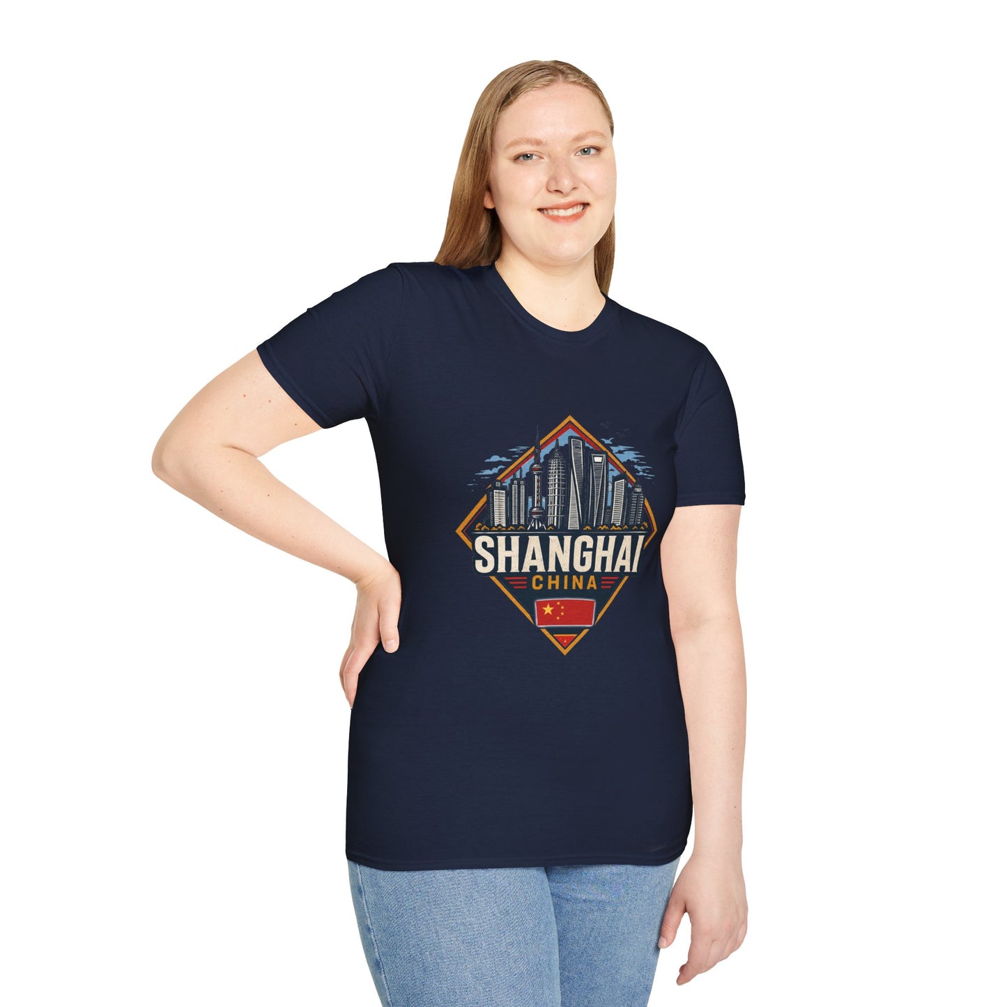 Shanghai Skyline T-Shirt — Retro Cityscape Travel Tee (Shanghai, China)