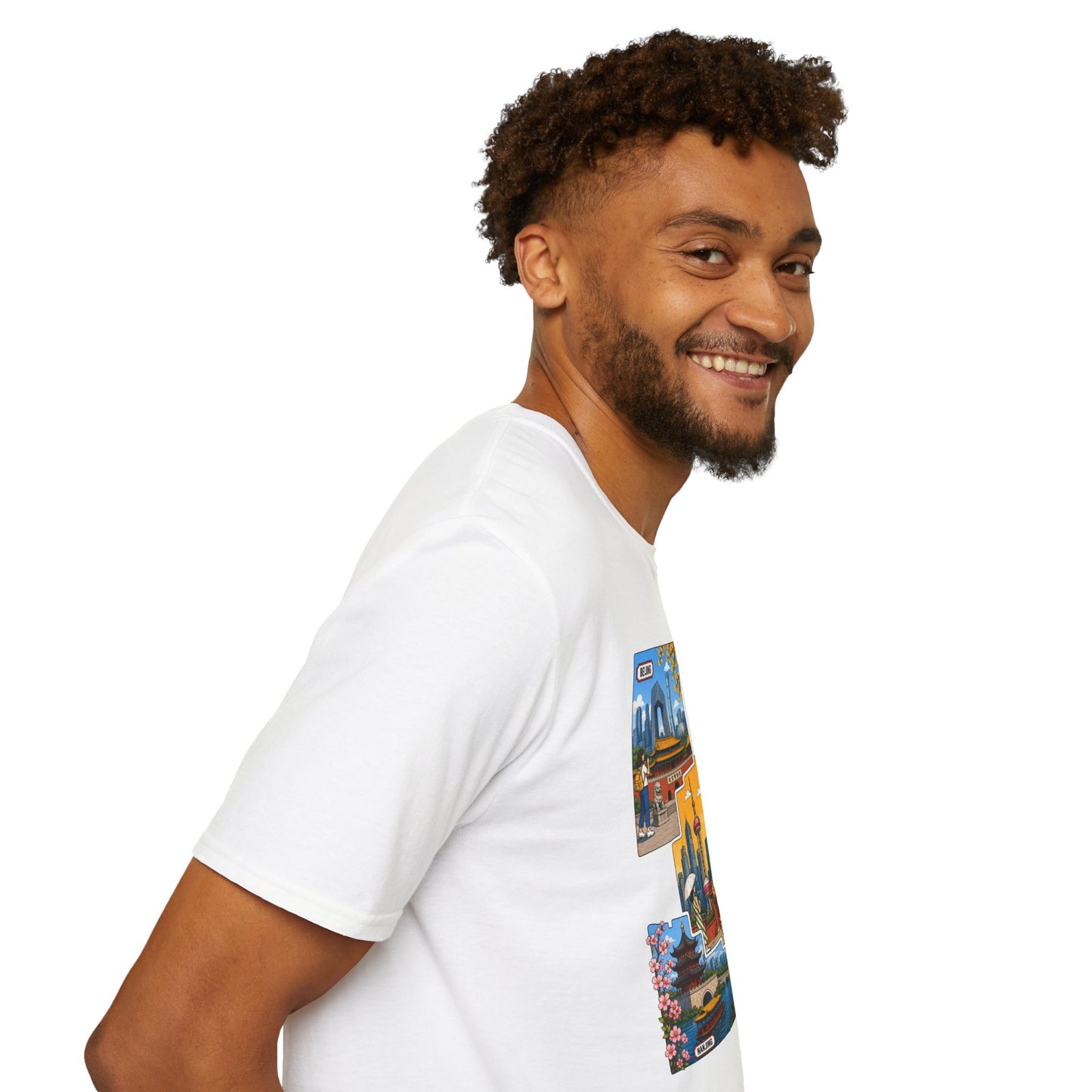 Cityscape Postcard T-Shirt — Miami & Dubai Travel Vintage Graphic Tee