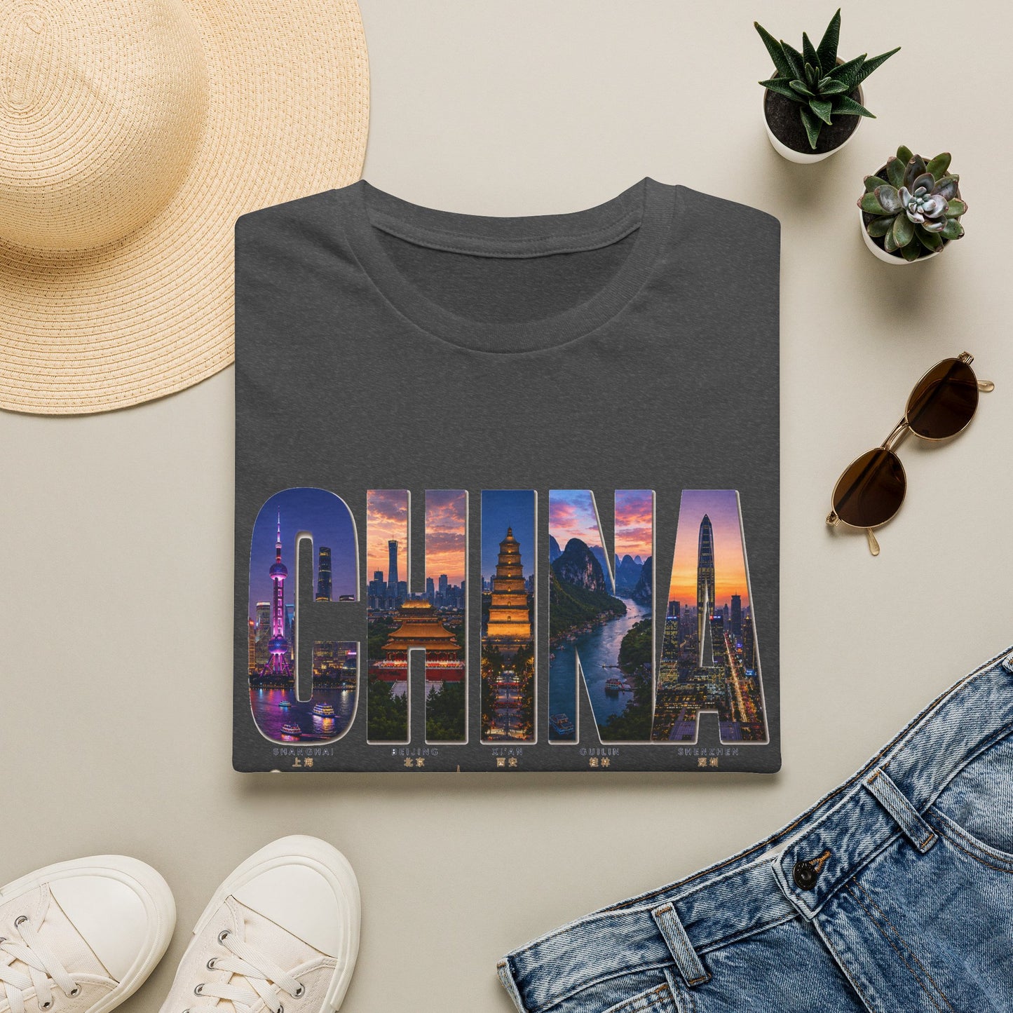 China Skyline T-Shirt — Travel Cityscape Tee