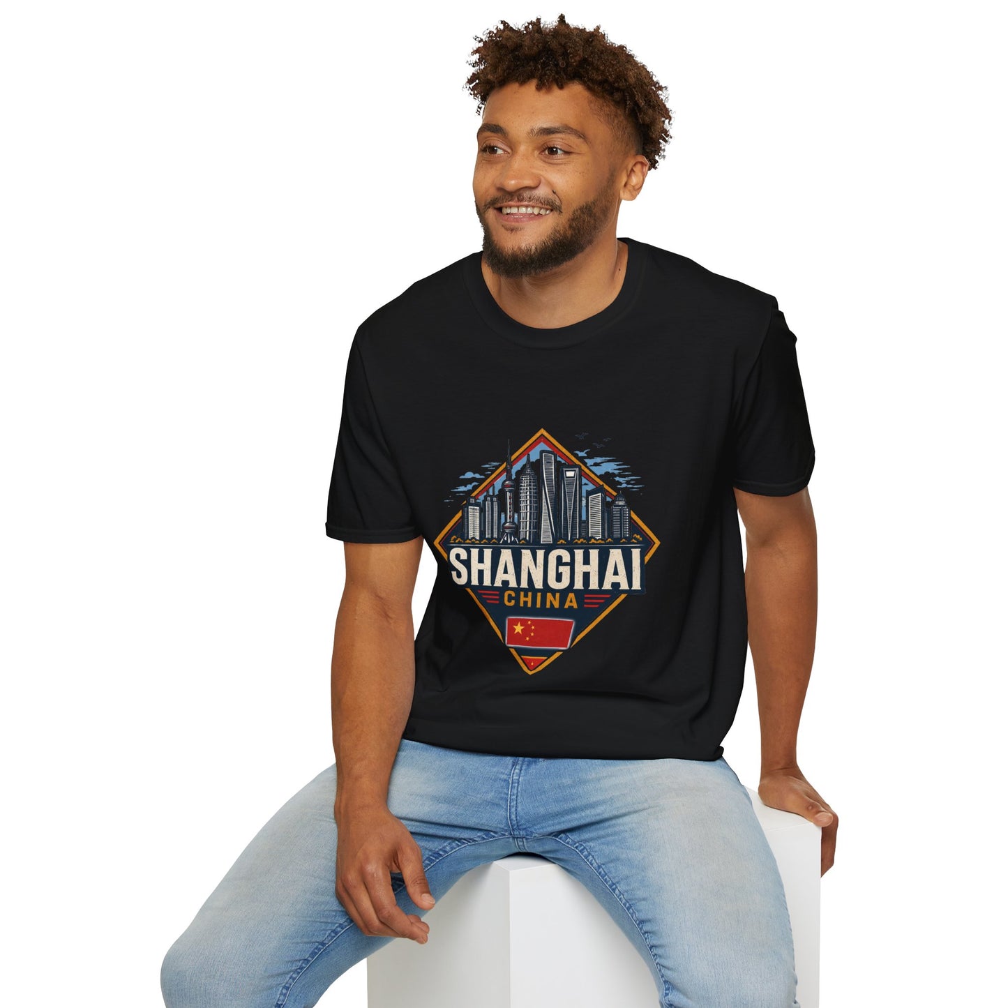 Shanghai Skyline T-Shirt — Retro Cityscape Travel Tee (Shanghai, China)