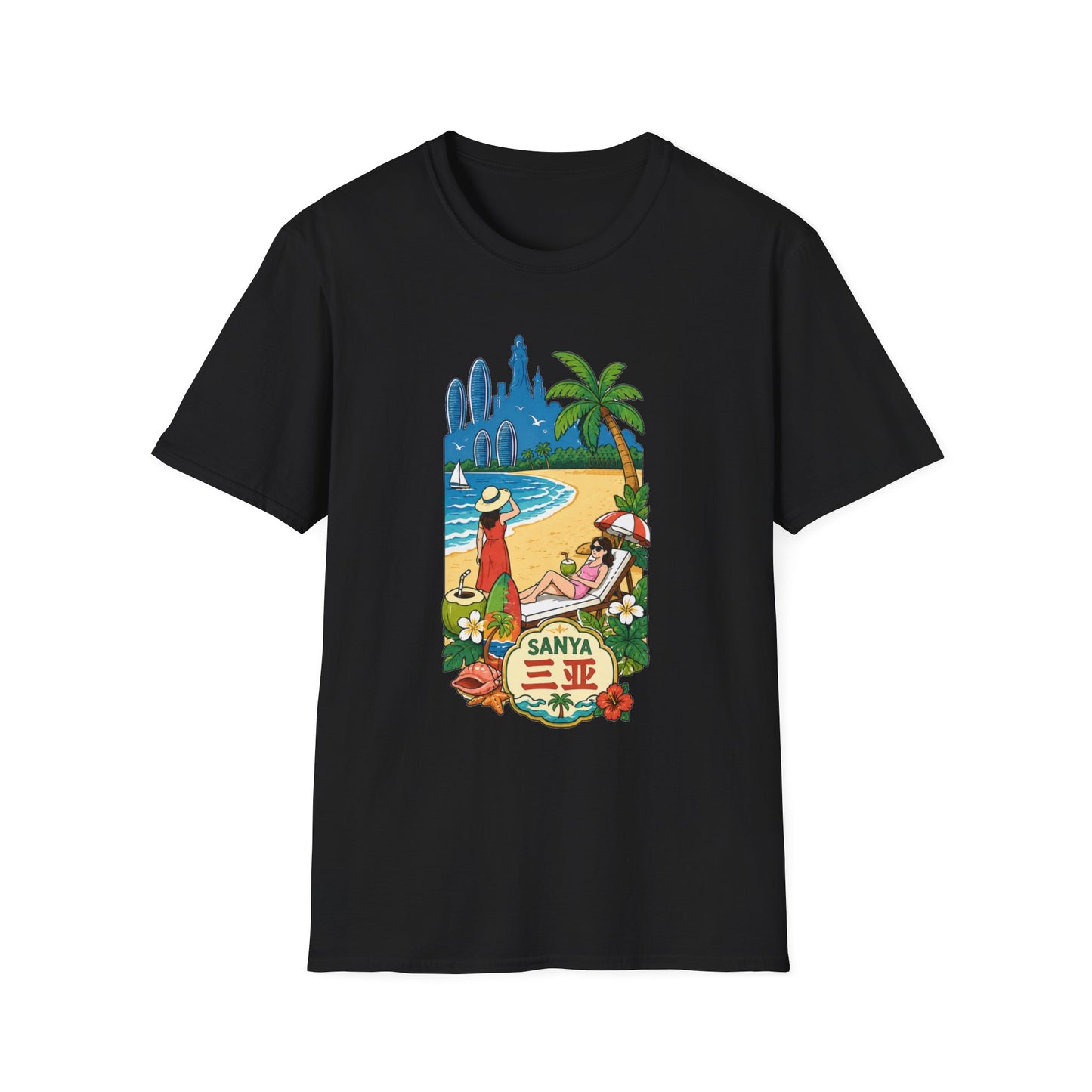 Beach Resort Graphic T-Shirt — Sanya Tropical Vacation Design
