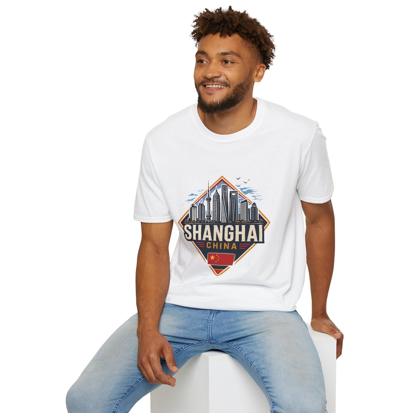 Shanghai Skyline T-Shirt — Retro Cityscape Travel Tee (Shanghai, China)