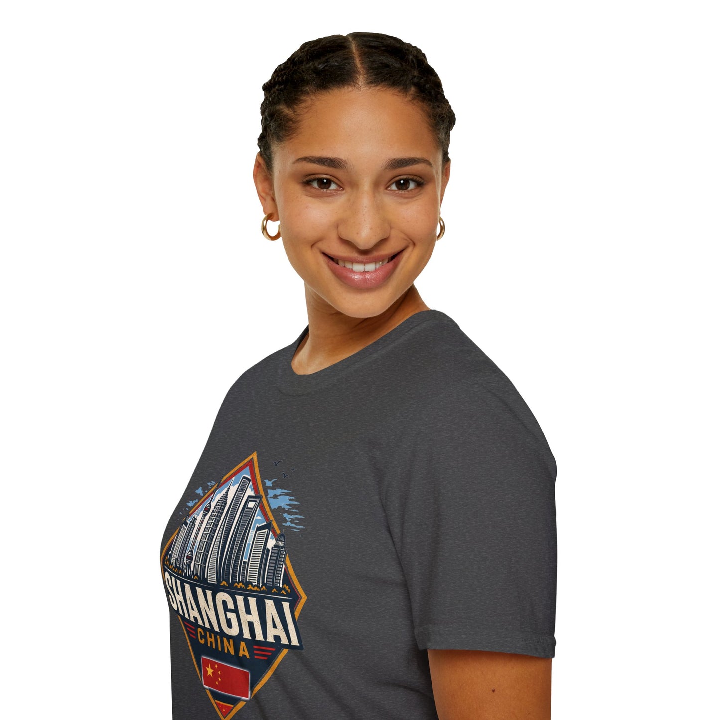 Shanghai Skyline T-Shirt — Retro Cityscape China Travel Tee