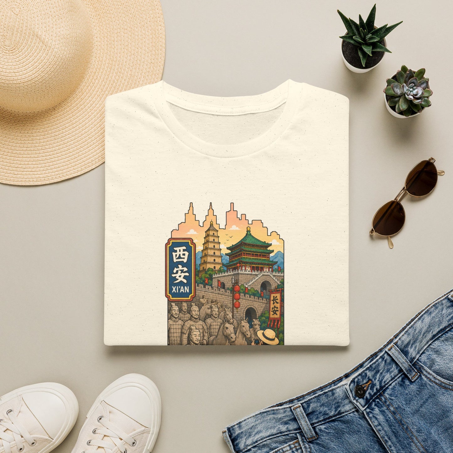 Xi'an Travel T‑Shirt — Vintage China Cityscape Graphic