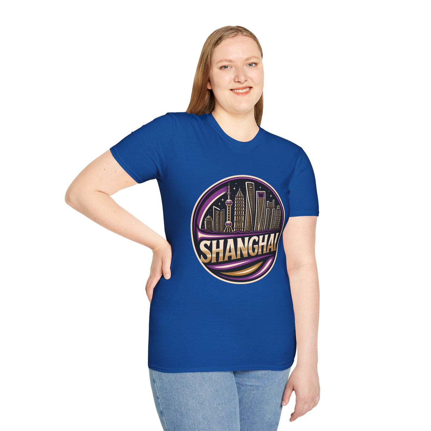 Shanghai Skyline T-Shirt — Retro Neon Cityscape Tee