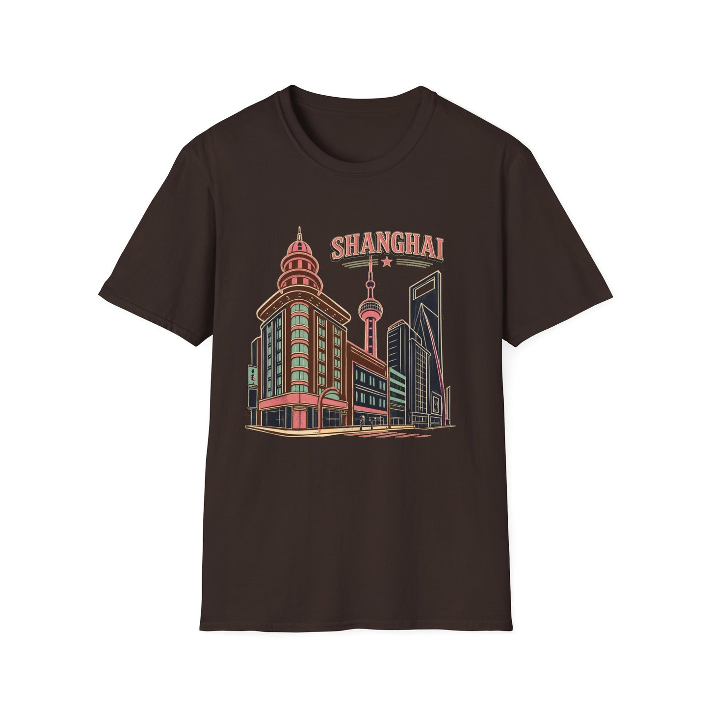 Shanghai Skyline T-Shirt — Retro Cityscape Travel Tee