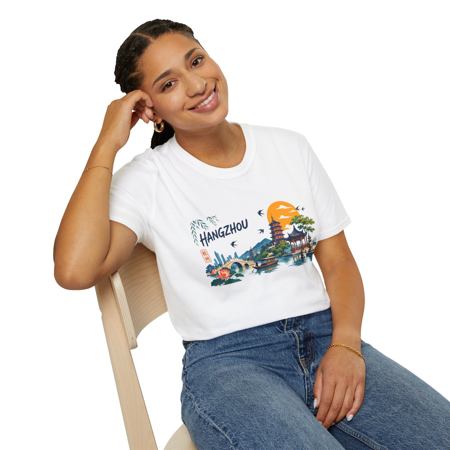 Hangzhou Scenic Tee — Chinese Pagoda & West Lake Travel T-Shirt